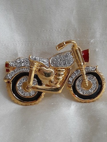 Golden motorcycle pin harley - motorcycle,